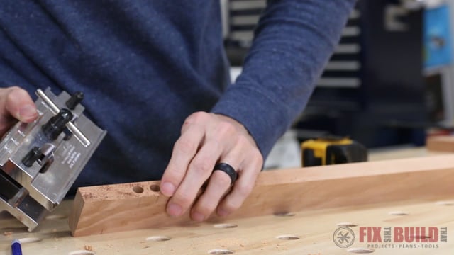 drilling dowel holes with a self centering dowel jig
