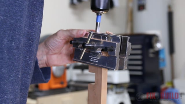 drilling dowel holes into end grain