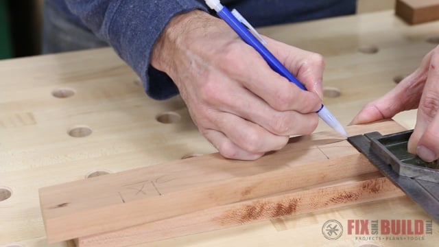 laying out dados for a step stool