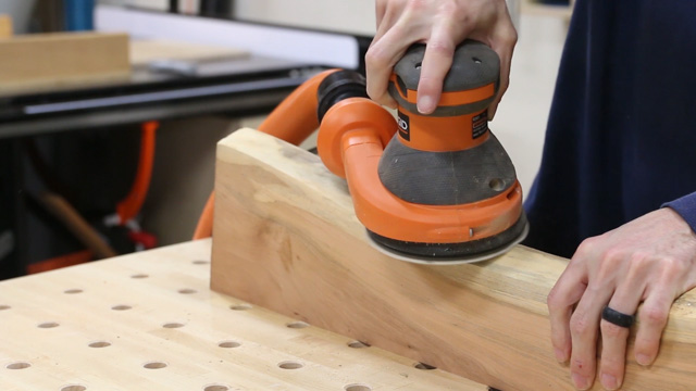 sanding live edge slabs