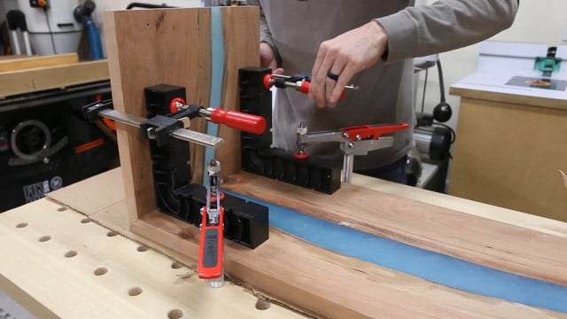 how to clamp a waterfall table joint