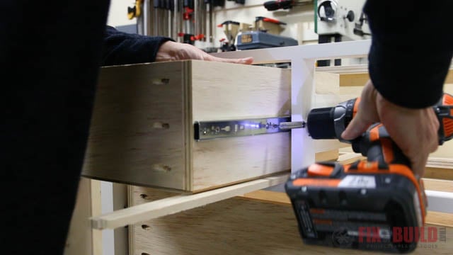 mounting drawers in a DIY dresser