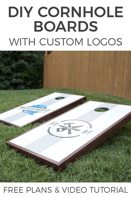 DIY Cornhole Boards with Custom Logos
