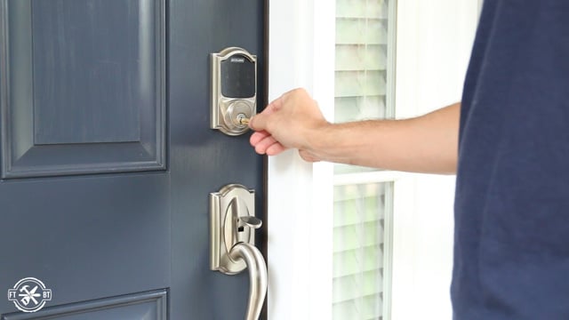 using override key on a keyless lock on front door