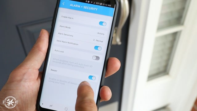 setting alarm on wireless lock