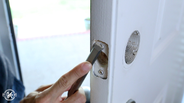 chisel down lock opening