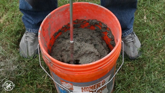 mixing mortar for the floor tiles