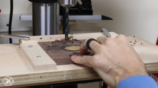adding hole to the top of the DIY Desk Lamp
