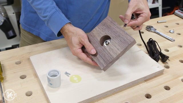 attaching the light to the base