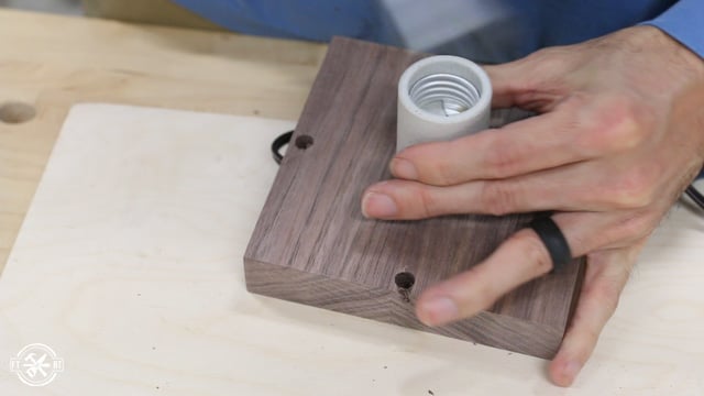 attaching the light socket to the base