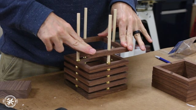 adding wooden frames to light base