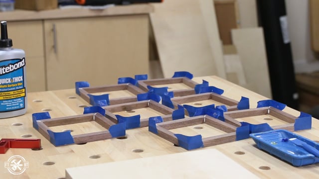 glued up frames drying