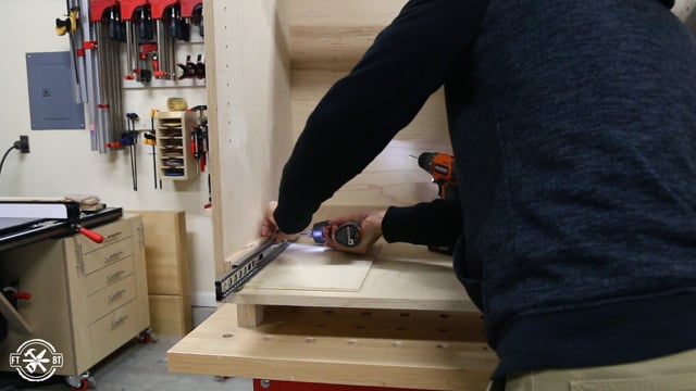 screwing in full extension drawer slides to cabinet