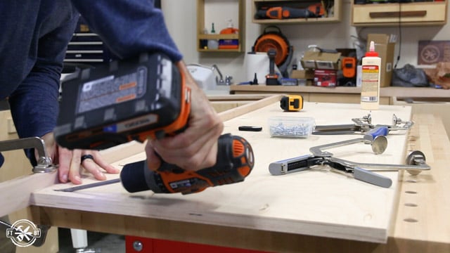 screwing trim wood to the front of a piece of wood