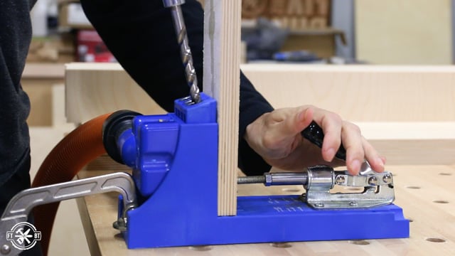 Kreg Jig K4 used to drill holes in wood pieces