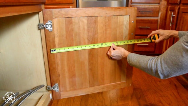 DIY Pot Lid Holder Measuring Door