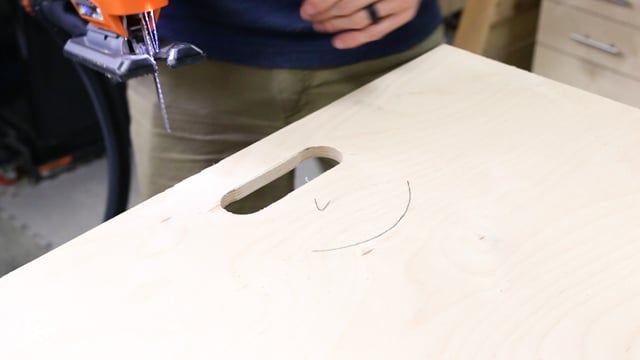 adding handle to table saw sled