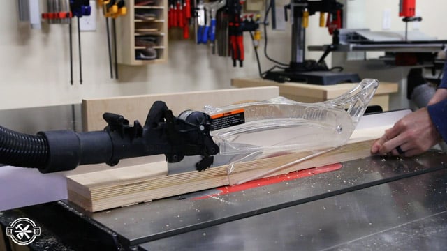 cutting plywood fence on table saw