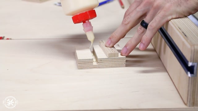 gluing spline to stop block