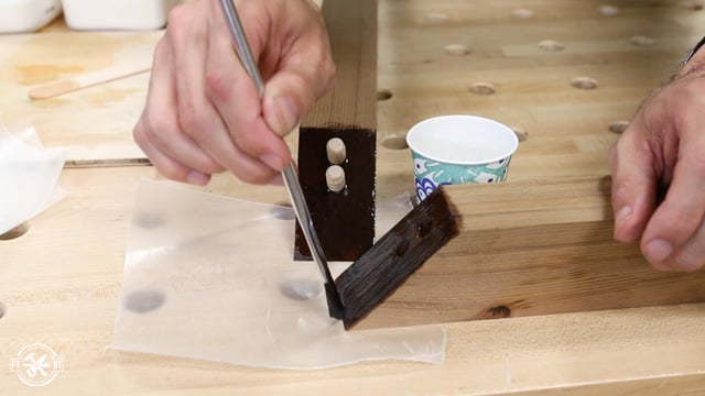 putting epoxy on end grain joint