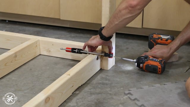 attaching table leg with screws