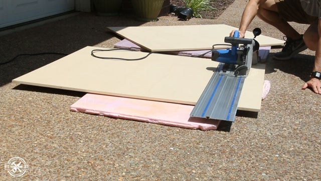 cutting MDF to size with track saw