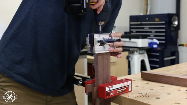 drilling holes with self centering dowel jig