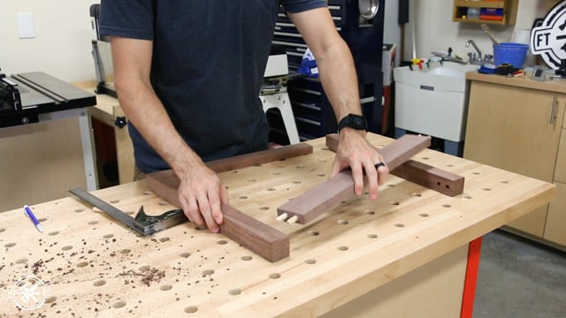 attaching table side with dowels for dry fit