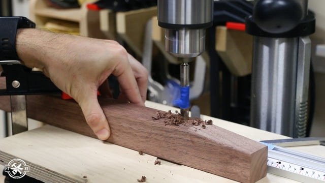 using drill press to make holes for dowel joinery
