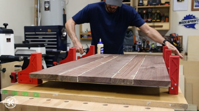 clamping wooden table top
