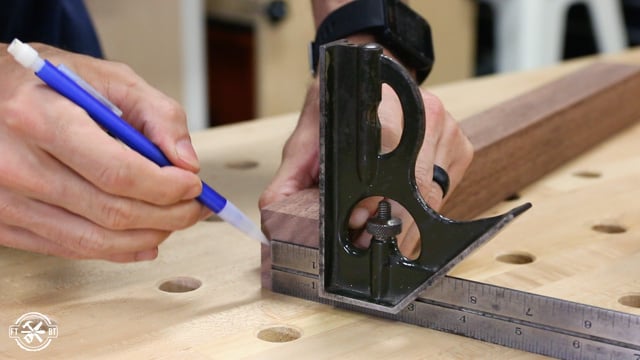 marking wooden table leg for taper