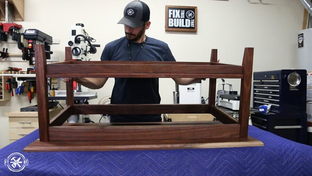 attaching top of coffee table to base