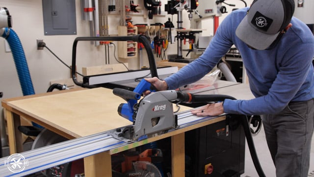 ripping MDF to length with track saw