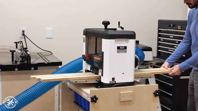 running wood through planer