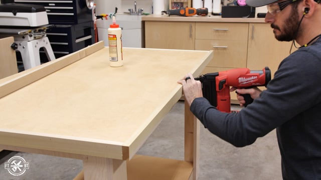 attaching edge to work surface