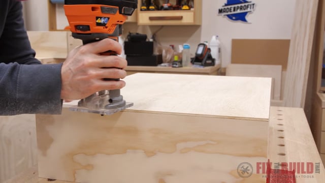 add chamfer to edge of drawer with router