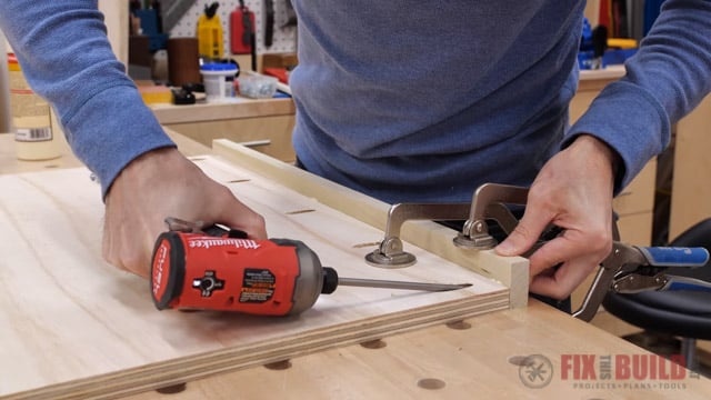 screwing trim to piece of wood