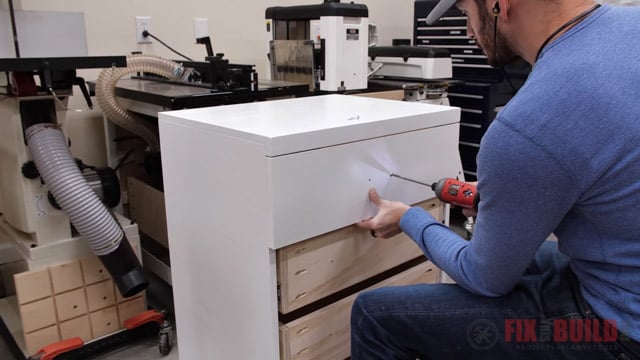screwing drawer front to drawer base