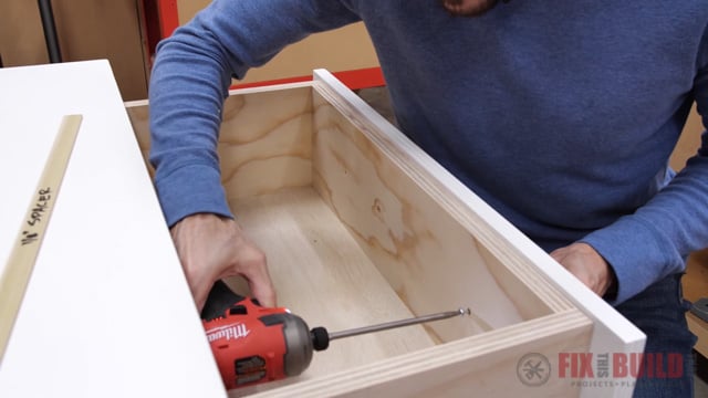 drilling through drawer base into drawer front