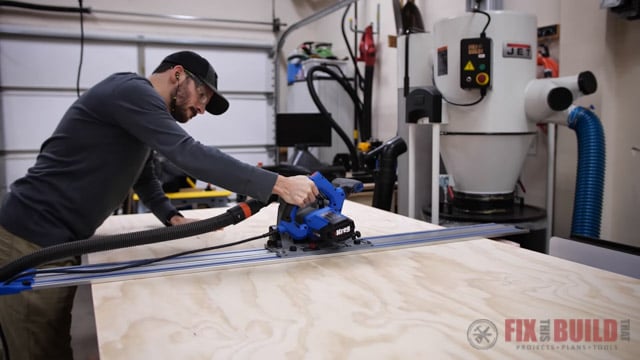 cutting down plywood with Kreg track saw