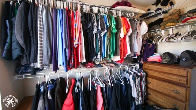 before shot of closet