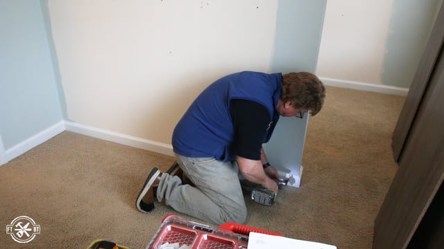 removing the baseboards from closet