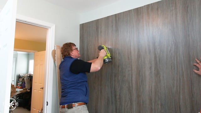 tacking back panels to closet wall