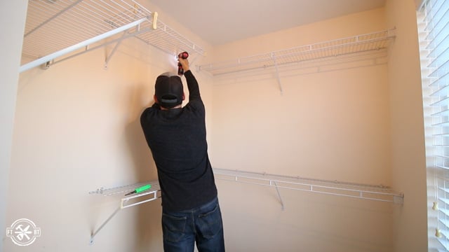 removing wire shelving from closet
