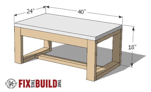 Concrete Top Outdoor Coffee Table