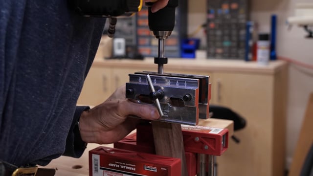 Drilling holes with self centering jig