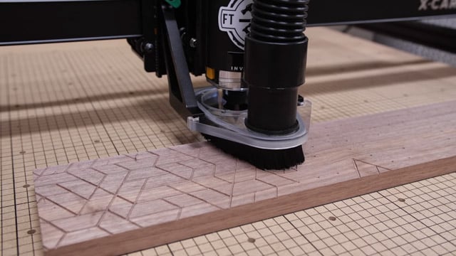 Cutting pattern into wood with CNC machine