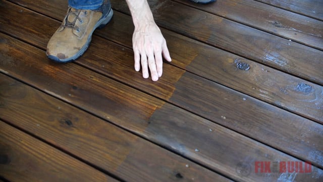power washing a deck 