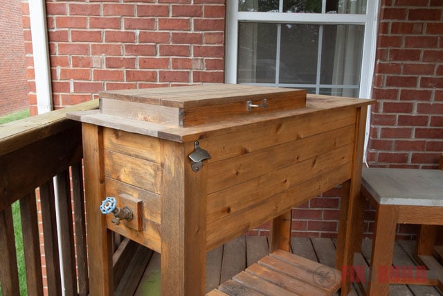 weathered wooden outdoor furniture