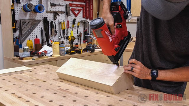 attaching bottom to pull out tray